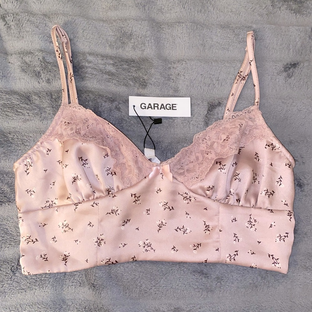 Cropped Satin Lace Bustier
